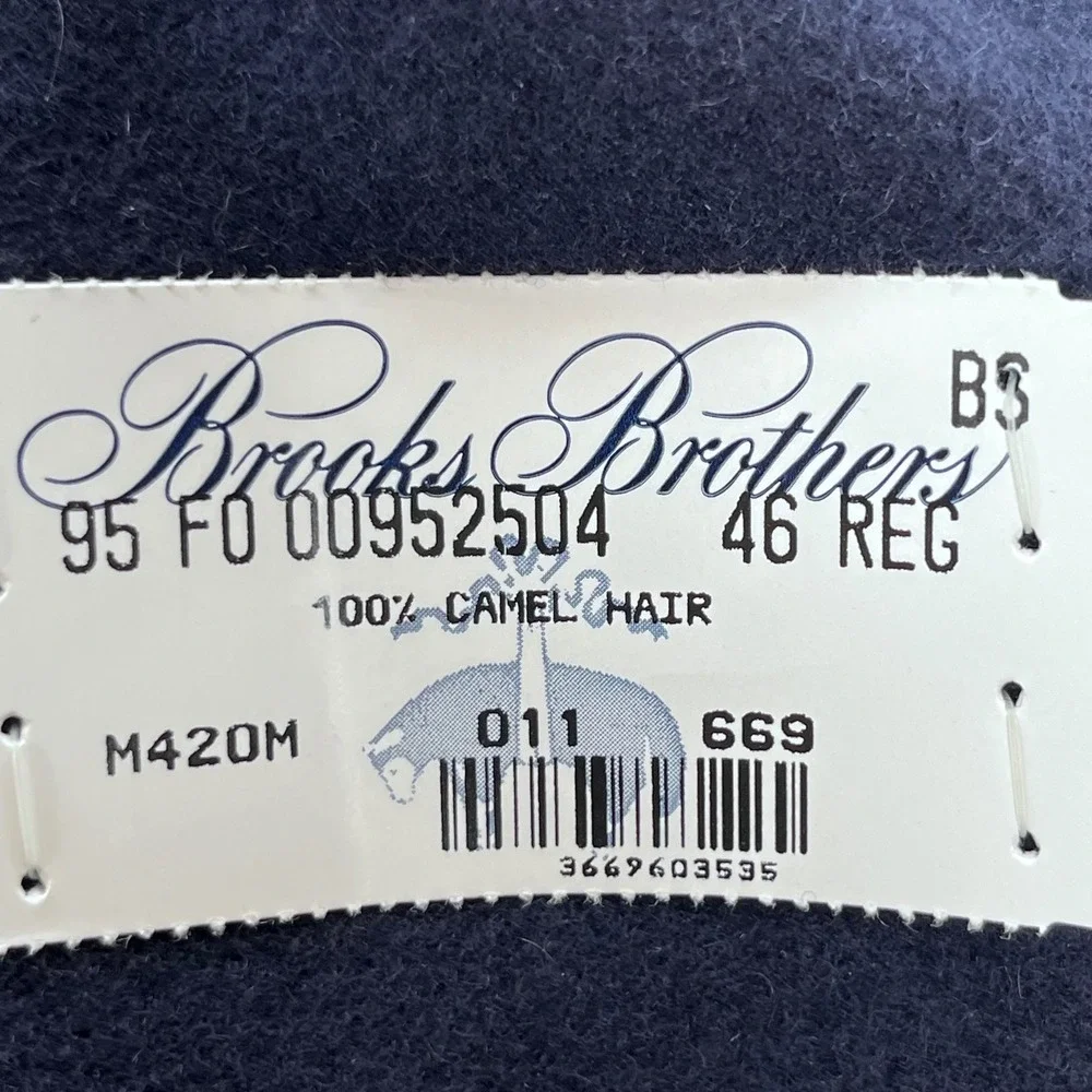 Brooks Brothers 346 Navy Blue 100% Camel Hair Blazer Sport Coat 46 Reg M420M